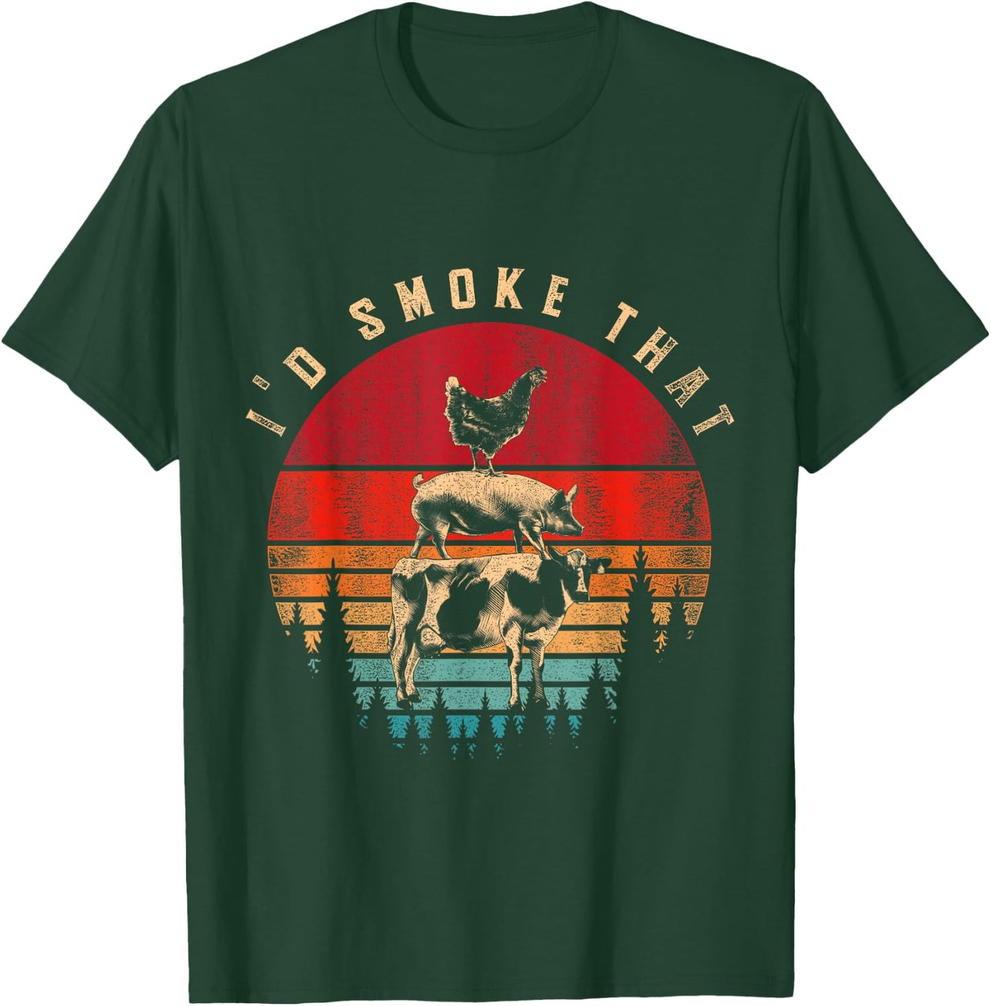 Id Smoke That Funny Smoked Meat BBQ Chef Barbecue T-Shirt - T-Shirt | Forest