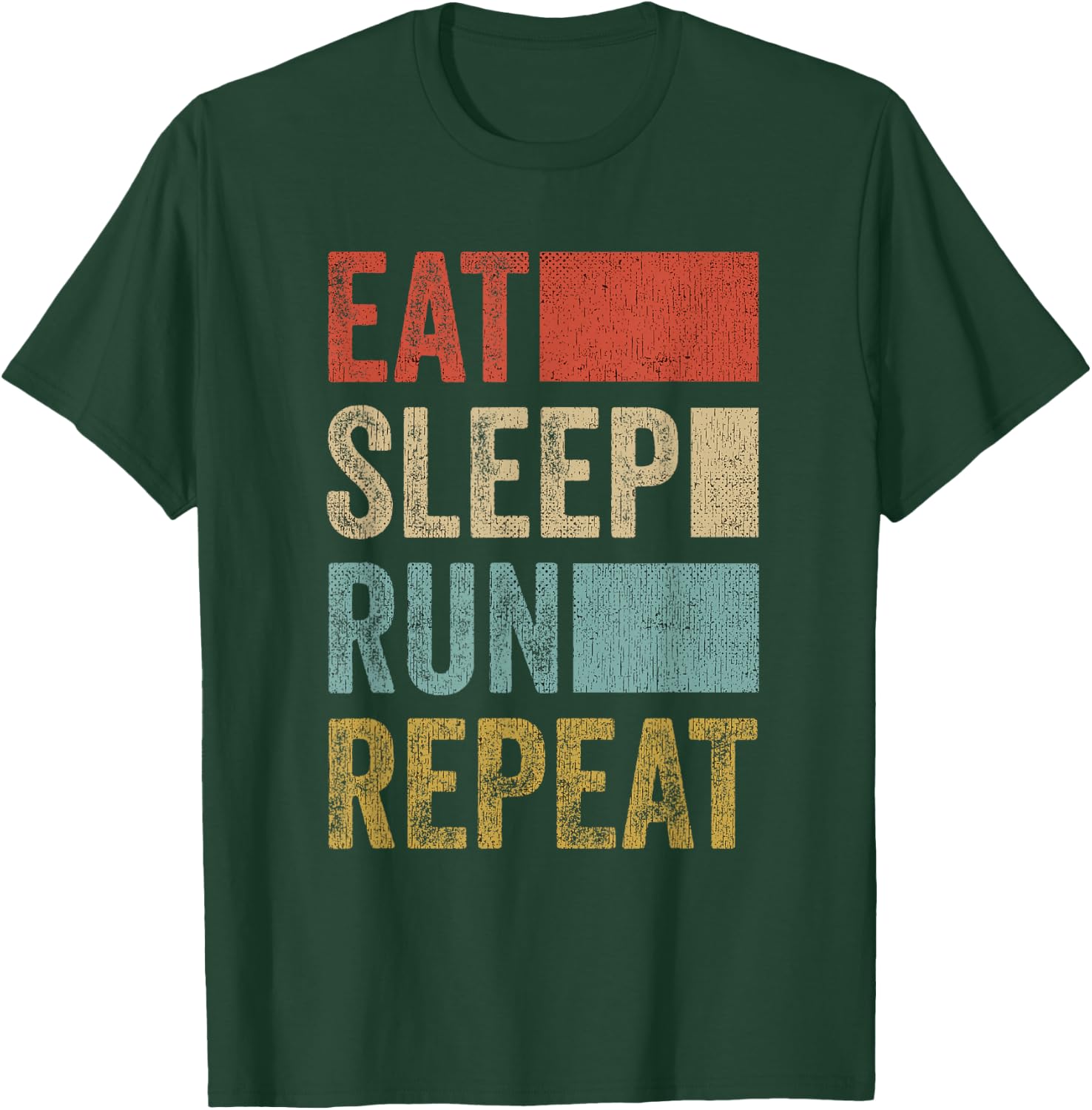 Running Jogging Gift Retro Eat Sleep Run T-Shirt - T-Shirt | Forest