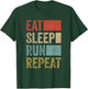 Running Jogging Gift Retro Eat Sleep Run T-Shirt - T-Shirt | Forest