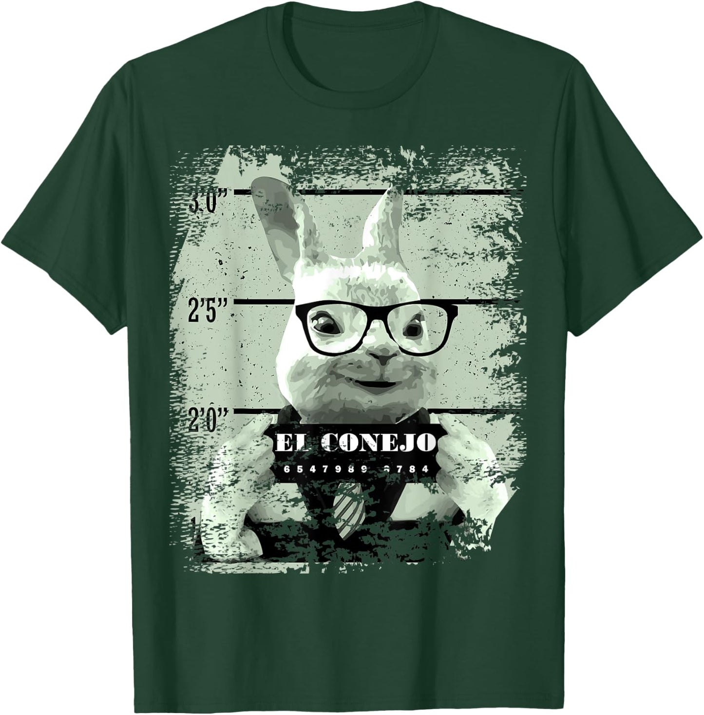 Bunny Mug Shot Rabbit in Jail Mexican El Conejo T-Shirt - T-Shirt | Forest