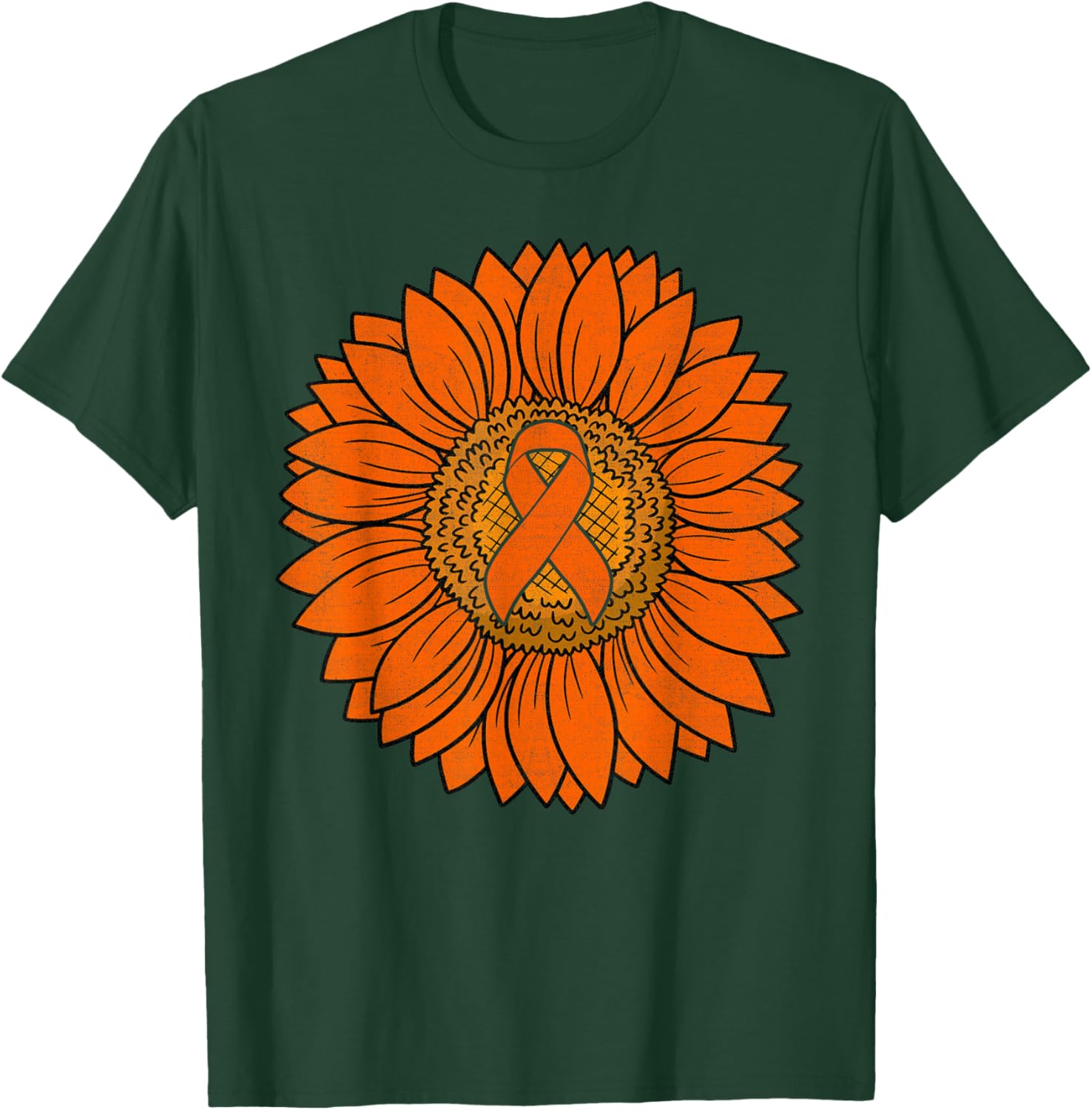 Leukemia Cancer Awareness Sunflower Women Leukemia Fighter T-Shirt - T-Shirt | Forest