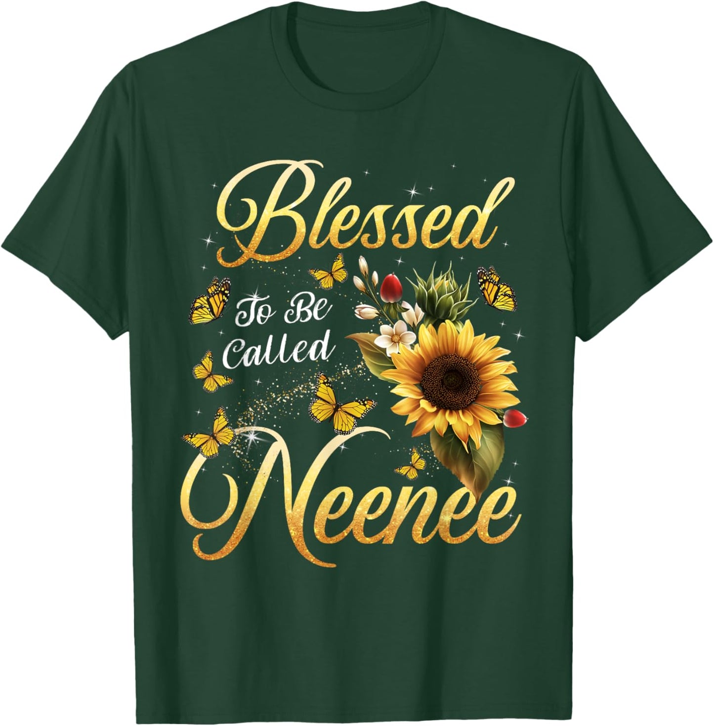 Blessed To Be Called Neenee Sunflower Christmas Mother's day T-Shirt - T-Shirt | Forest