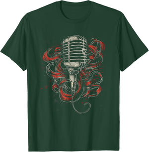Vintage Microphone T-Shirt - T-Shirt | Forest