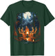 Vintage Ghost and Skeleton by Fire Camping Gothic Halloween T-Shirt - T-Shirt | Forest