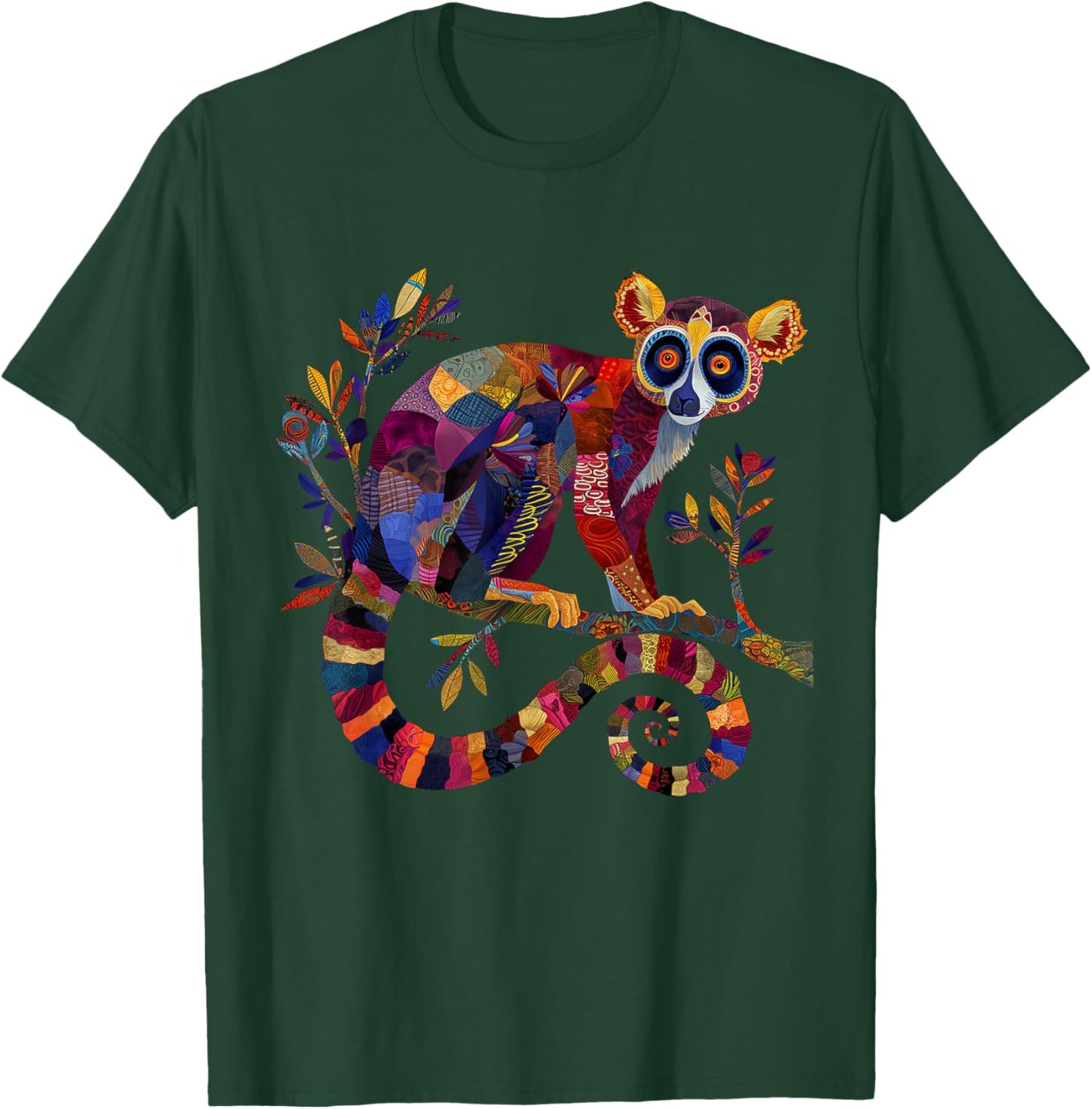 Lemur Floral Vintage Flower Pattern Monkey Lemur Lover T-Shirt - T-Shirt | Forest