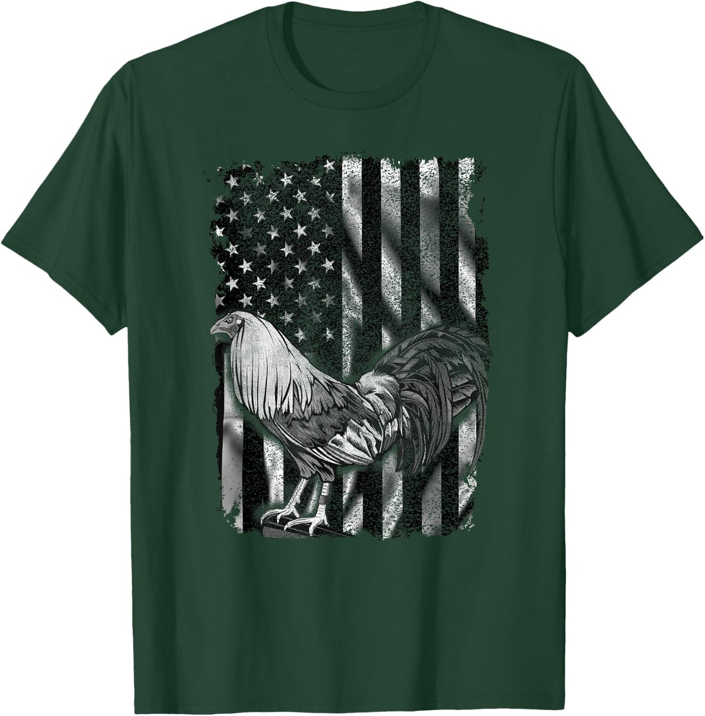 US Flag Cock Fight Enthusiast T Shirt - Cock Fight Shirt T-Shirt - T-Shirt | Forest