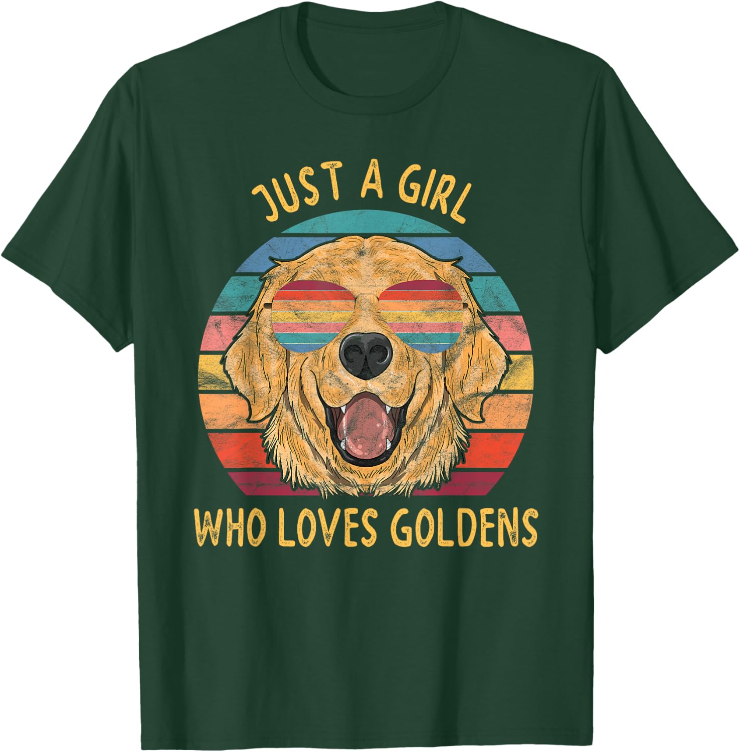 Girl Loves Golden Retrievers Dog Gifts T-Shirt - T-Shirt | Forest