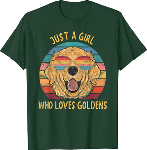 Girl Loves Golden Retrievers Dog Gifts T-Shirt - T-Shirt | Forest