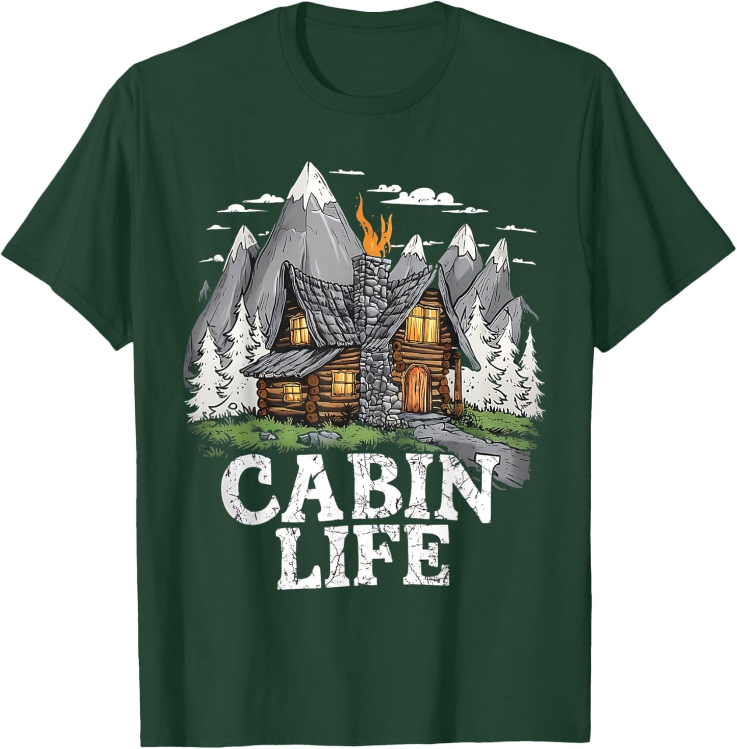 Logged Out Funny Log Cabin Life Mountain Ourdoor Camping T-Shirt - T-Shirt | Forest