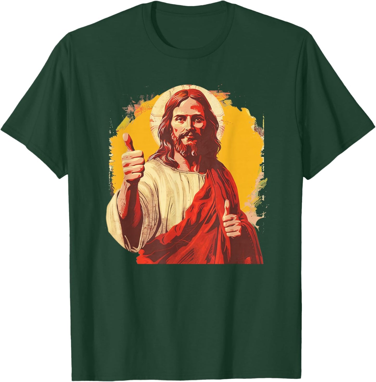 Pretty Jesus Christ with Thumb up T-Shirt - T-Shirt | Forest