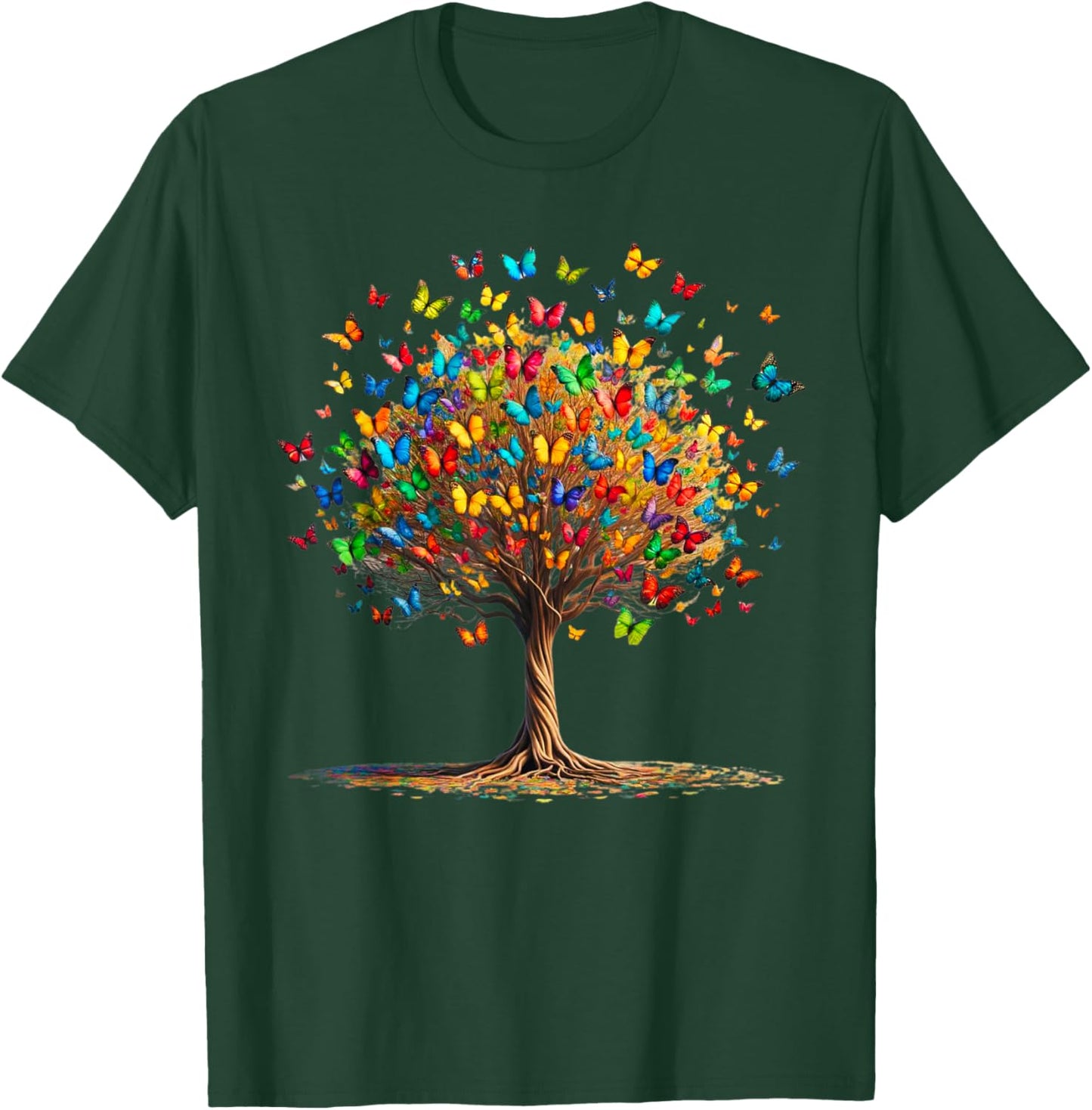 Butterflies Tree Nature Butterfly Lover Lepidopterist T-Shirt - T-Shirt | Forest