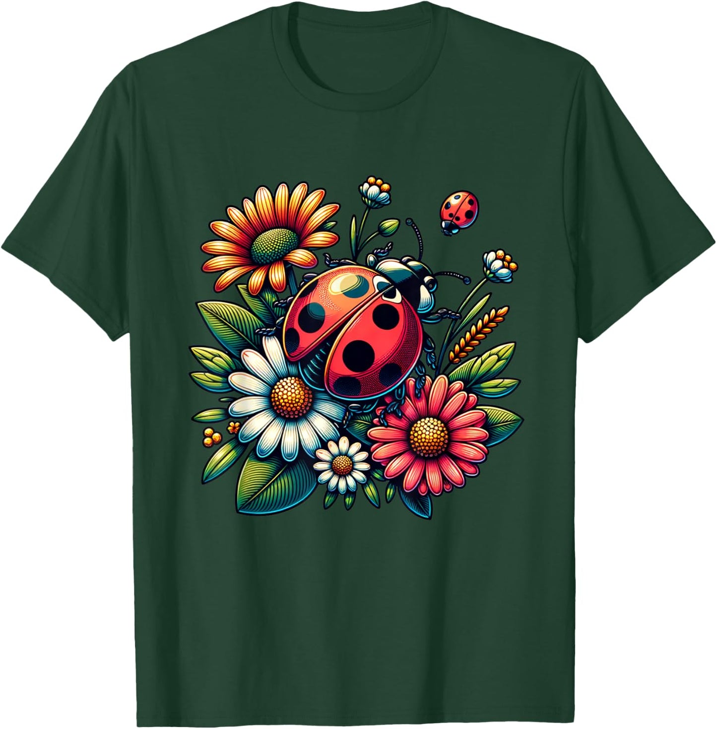 Cute Ladybugs Pop Art Ladybugs Lover Portrait Women T-Shirt - T-Shirt | Forest