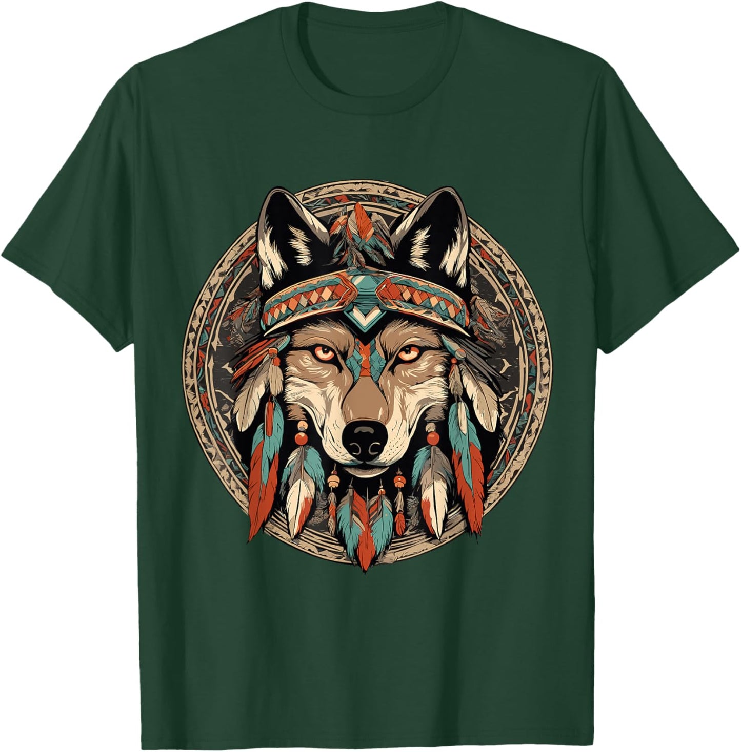 Native American Wolf Totem T-Shirt - T-Shirt | Forest