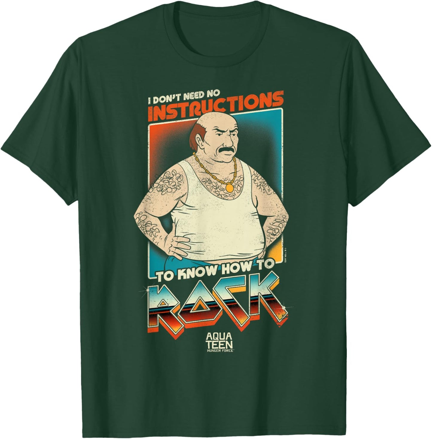 Aqua Teen Hunger Force Carl Don't Need Instructions to Rock Small T-Shirt - T-Shirt | Forest
