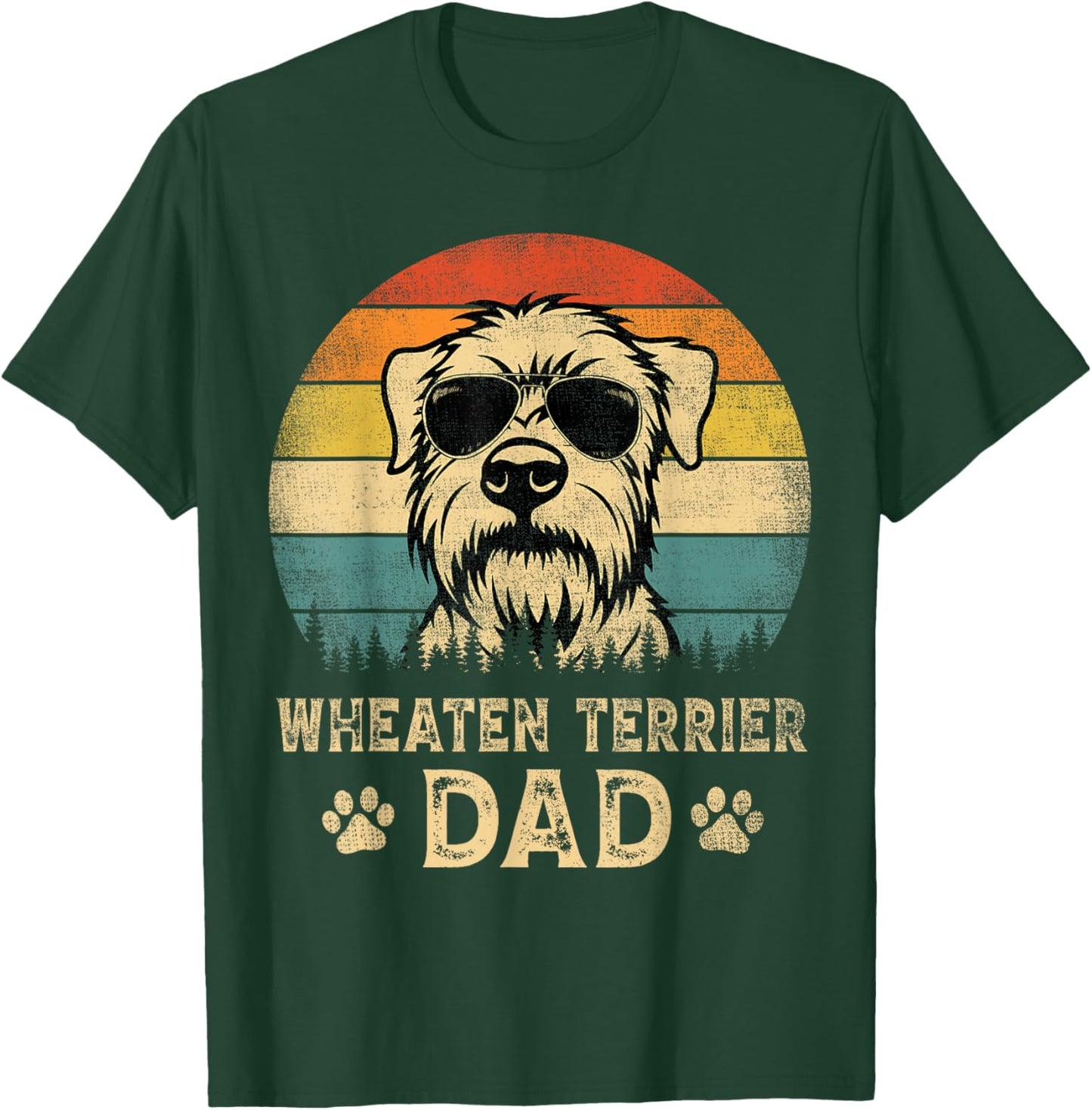 Vintage Wheaten Terrier Dad Dog Lovers Father's Day T-Shirt - T-Shirt | Forest