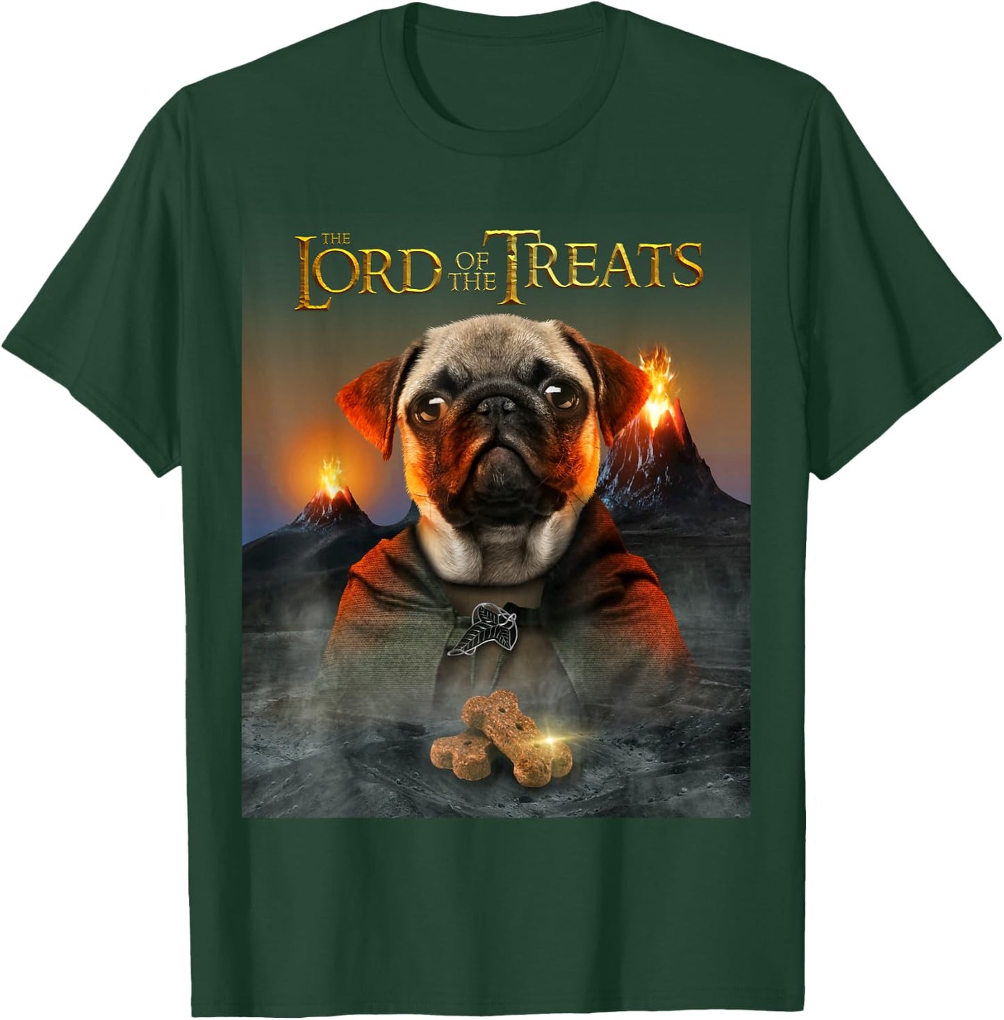 LORD OF THE TREATS - Funny & Cute Pug Puppy T-Shirt - T-Shirt | Forest