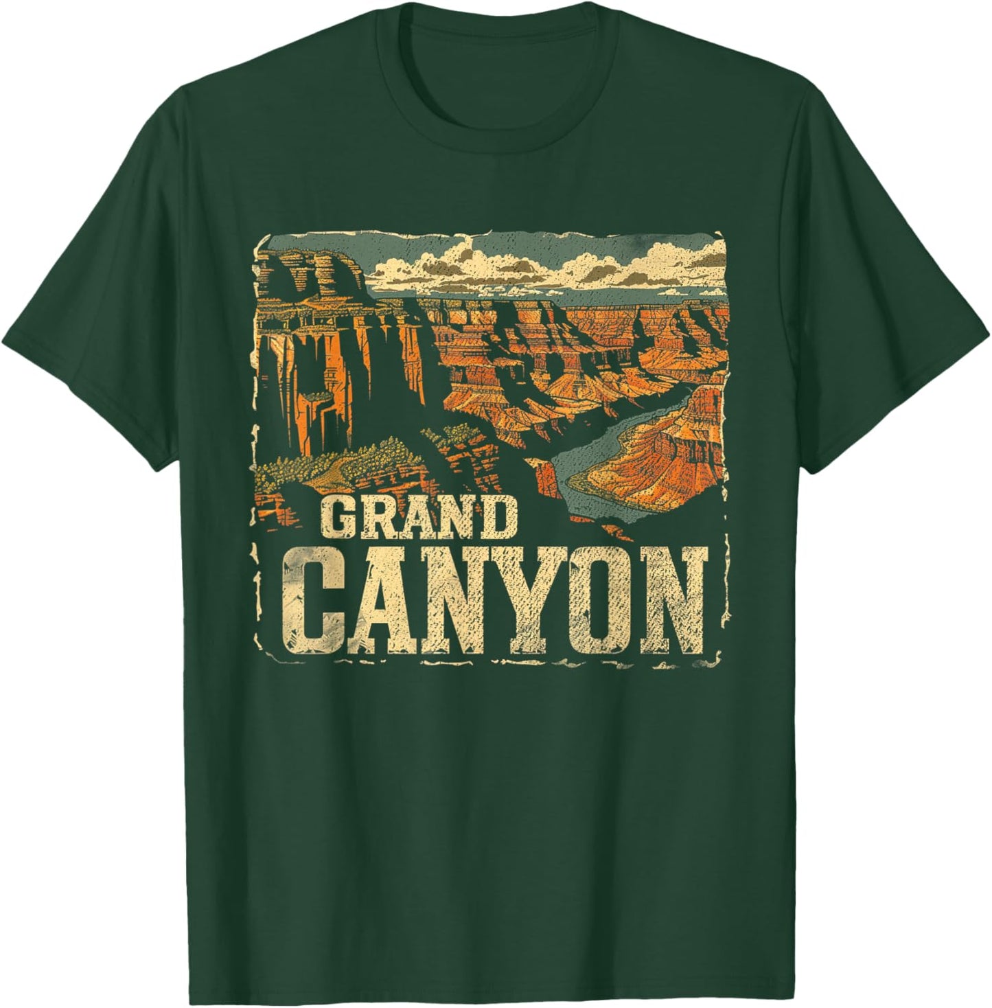 Grand Canyon - US National Park Vintage Men Women Kids Retro T-Shirt - T-Shirt | Forest