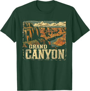 Grand Canyon - US National Park Vintage Men Women Kids Retro T-Shirt - T-Shirt | Forest