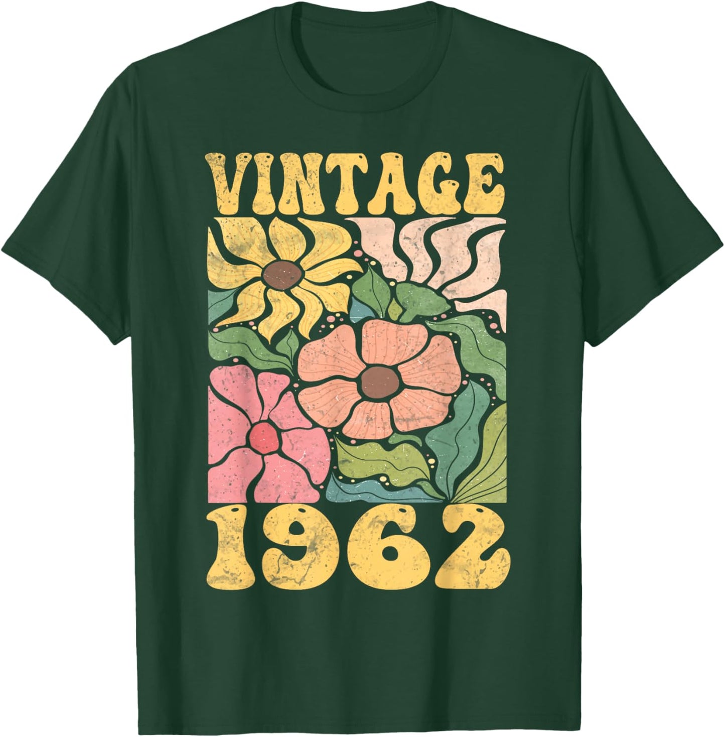 63 Years Old Vintage 1962 63rd Women Birthday Wildflower T-Shirt - T-Shirt | Forest