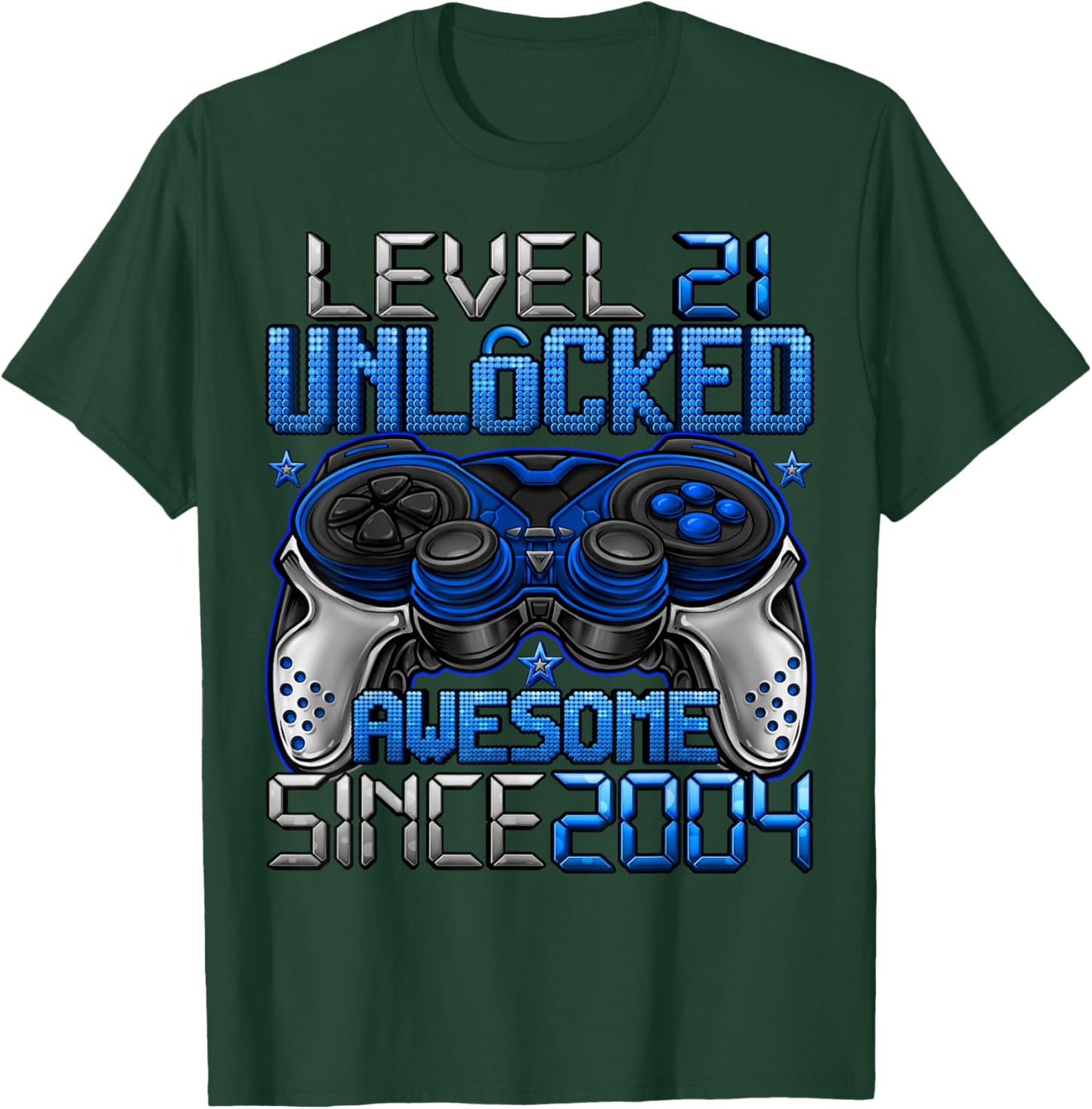 Level 21 Unlocked 21 Year Old Gifts Boys 21st Birthday Boy T-Shirt - T-Shirt | Forest