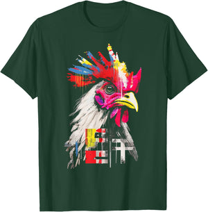 Chicken Colorful Text Drawing Animal Artwork Chicken T-Shirt - T-Shirt | Forest
