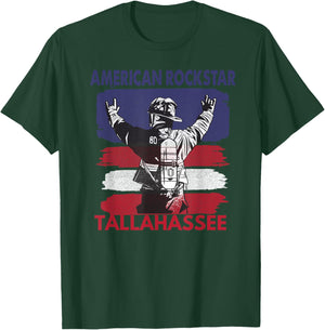 American Rockstar Tallahassee Florida Gift Firefighter T-Shirt - T-Shirt | Forest