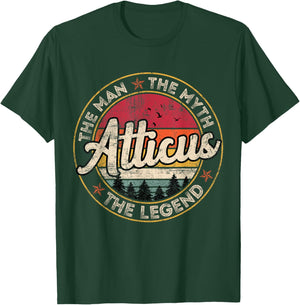 Atticus The Man The Myth The Legend Personalized Name T-Shirt - T-Shirt | Forest