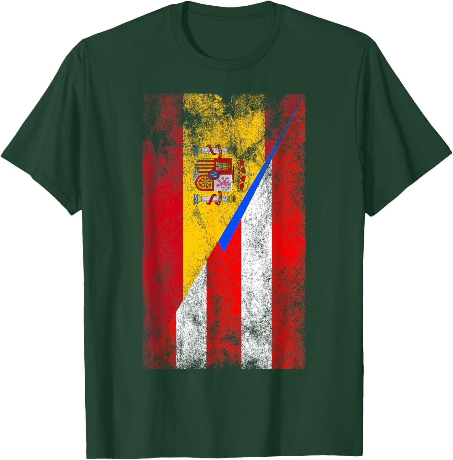 Spain & Puerto Rico Flags - Spanish Puerto Rican T-Shirt - T-Shirt | Forest