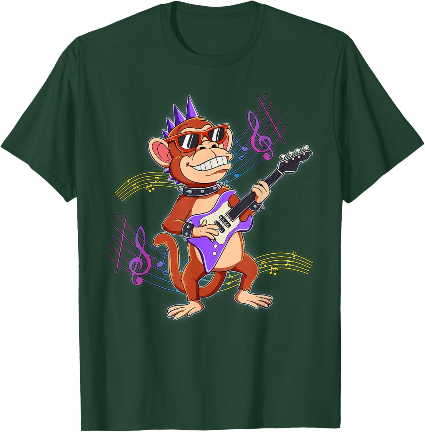 Rockstar Monkey Guitar T-Shirt - T-Shirt | Forest
