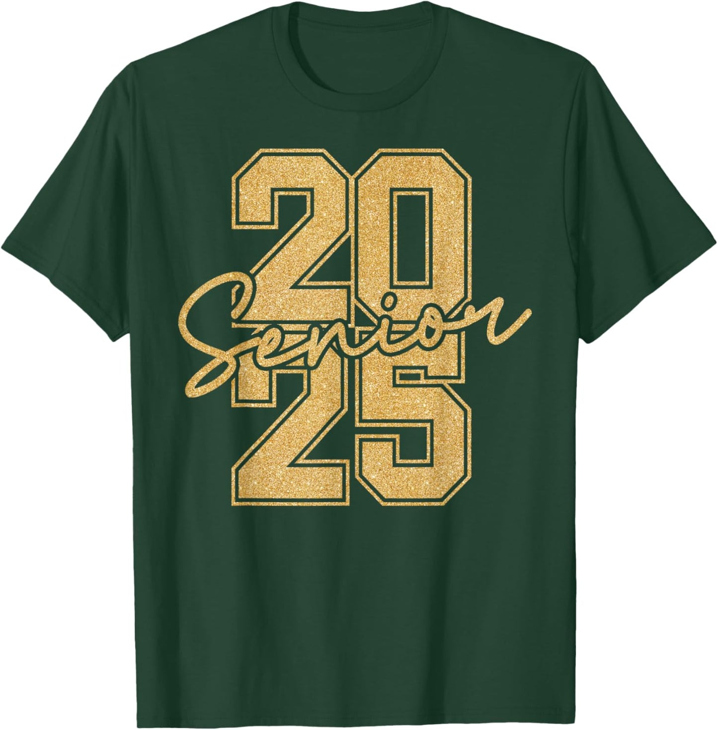 Senior 2025 Class of 2025 Gold Black Senior Graduation Gift T-Shirt - T-Shirt | Forest