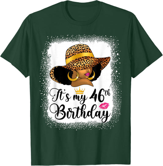 African American Woman It's My 46th Birthday Black Queen T-Shirt - T-Shirt | Forest