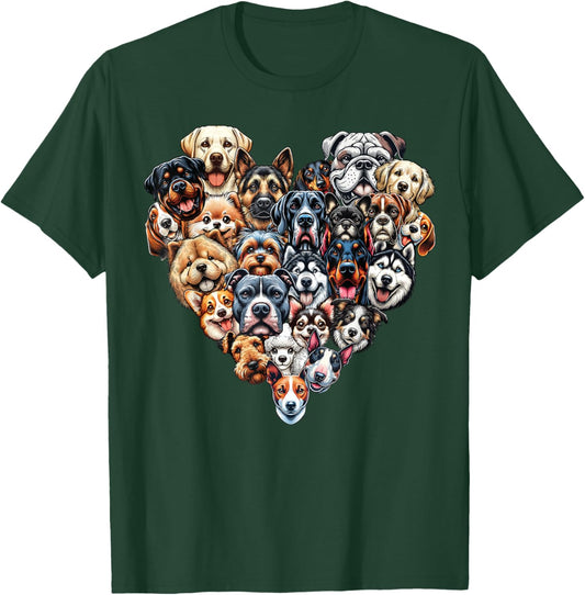Types Of Dogs Breeds Chart Educational Canine Enthusiast T-Shirt - T-Shirt | Forest