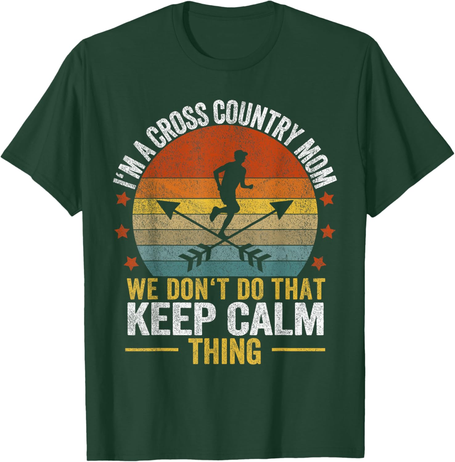 Funny Cross Country Mom Quote Cross Country Running Retro T-Shirt - T-Shirt | Forest