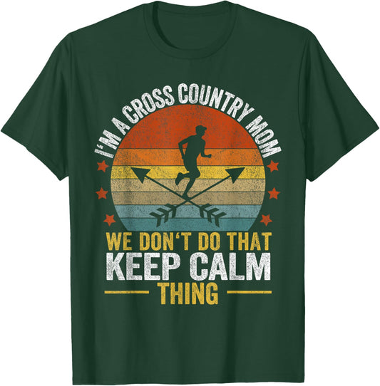 Funny Cross Country Mom Quote Cross Country Running Retro T-Shirt - T-Shirt | Forest