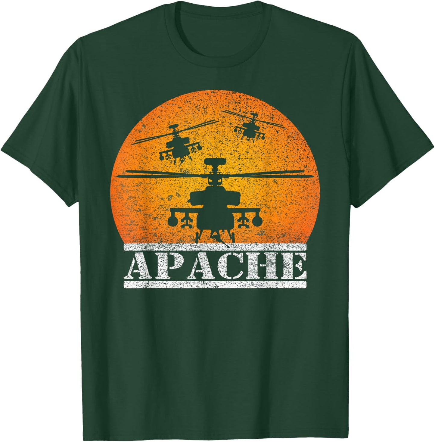 Apache Helicopter AH64 Attack Helicopters Pilot Sunset T-Shirt - T-Shirt | Forest