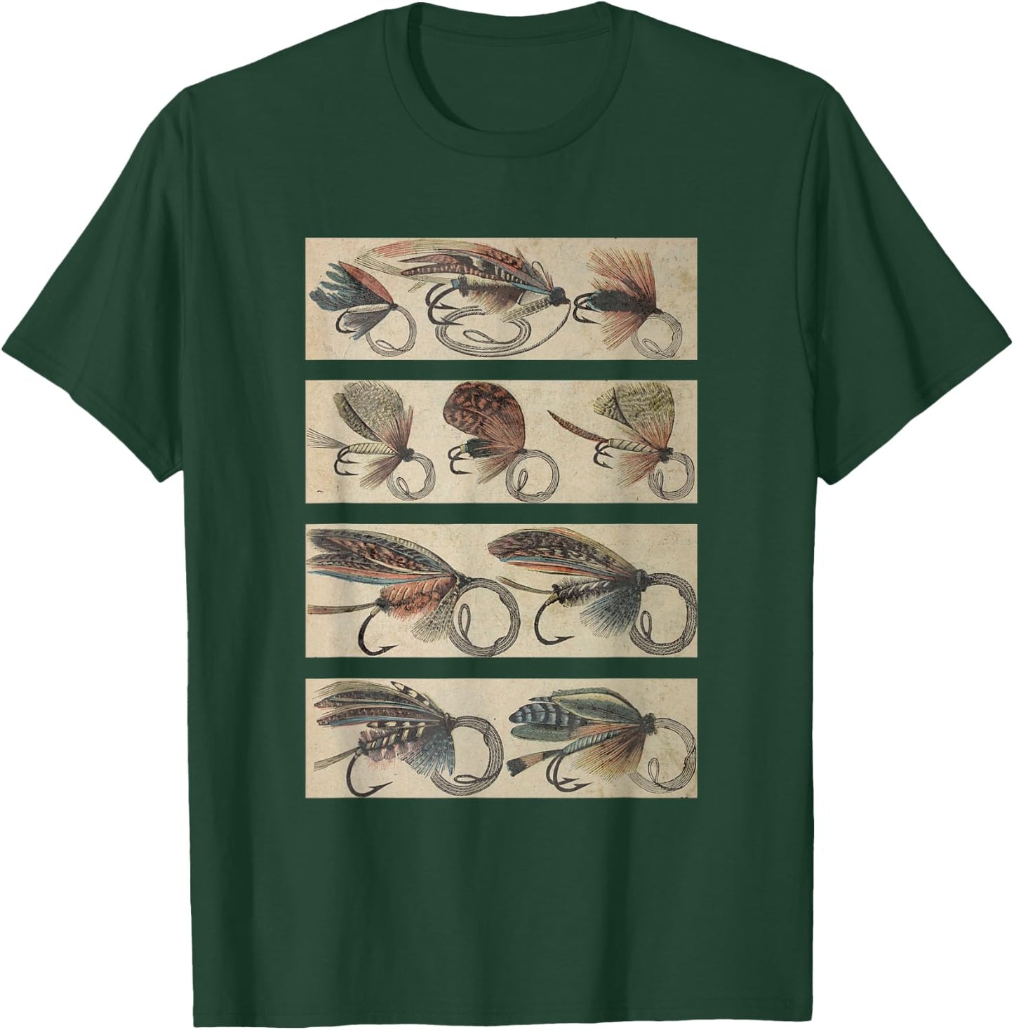 Vintage Fly Fishing Lures T-Shirt - T-Shirt | Forest