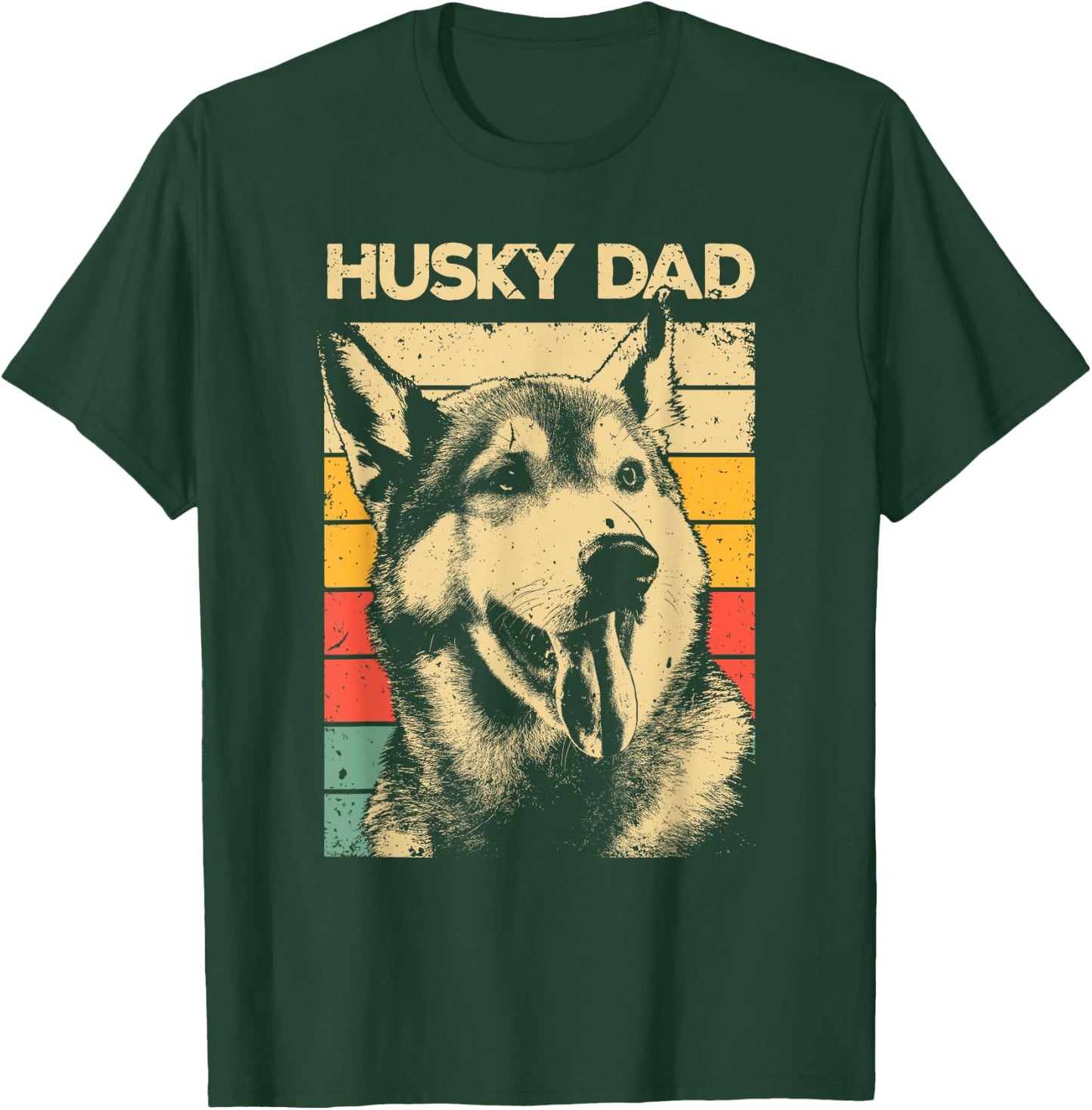 Husky Dad Art For Father Men Husky Lover Siberian Husky Dog T-Shirt - T-Shirt | Forest