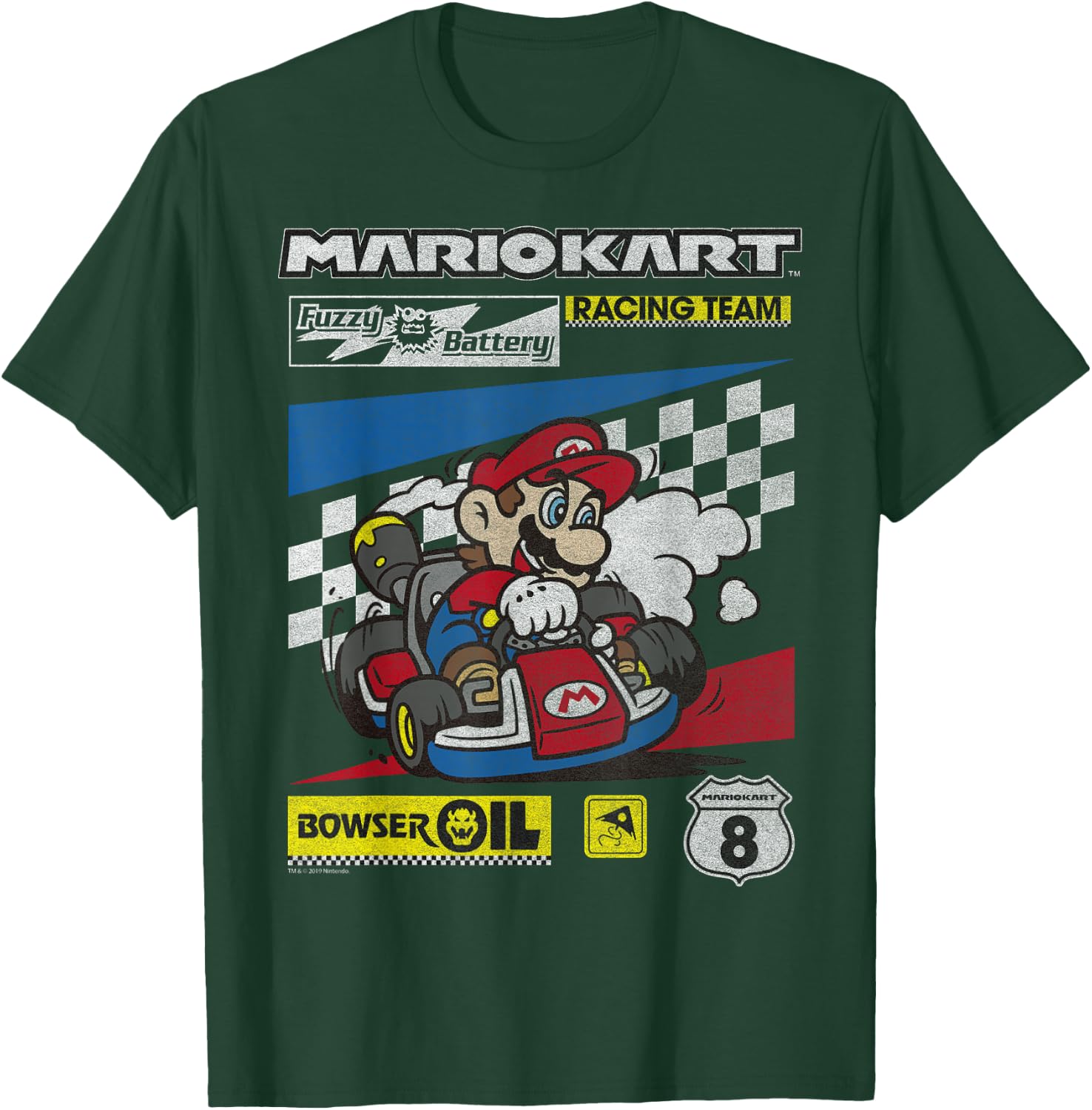 Mario Kart Racing Team Drifting Bold Poster T-Shirt - T-Shirt | Forest