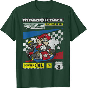 Mario Kart Racing Team Drifting Bold Poster T-Shirt - T-Shirt | Forest