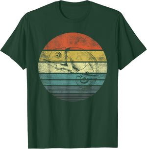 Chameleon Lover Gifts Retro Sunset Animal Reptile Silhouette T-Shirt - T-Shirt | Forest