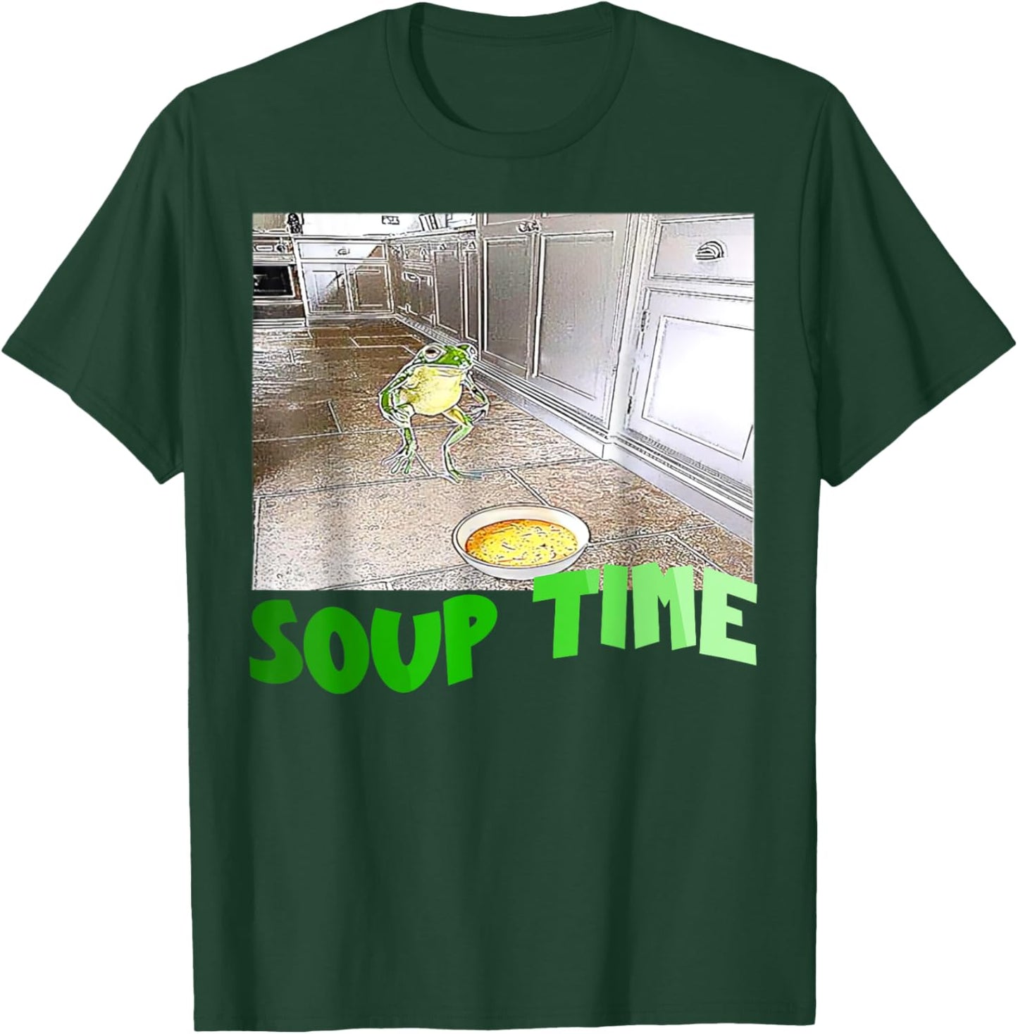 Soup Time Meme Frog Meme Funny Memes Internet Memes Brainrot T-Shirt - T-Shirt | Forest