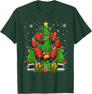 Santa Reindeer Elf Eclectus Parrots Christmas Tree Lover T-Shirt - T-Shirt | Forest