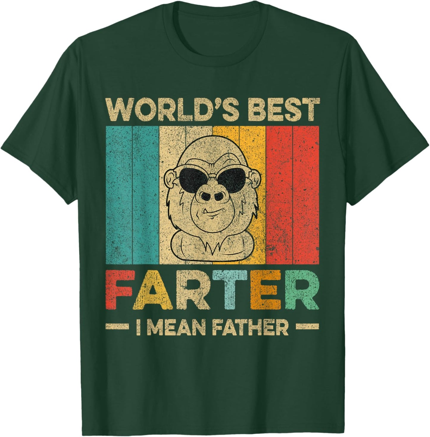 Worlds Best Farter I Mean Father Fathers Day Monkey Dad T-Shirt - T-Shirt | Forest