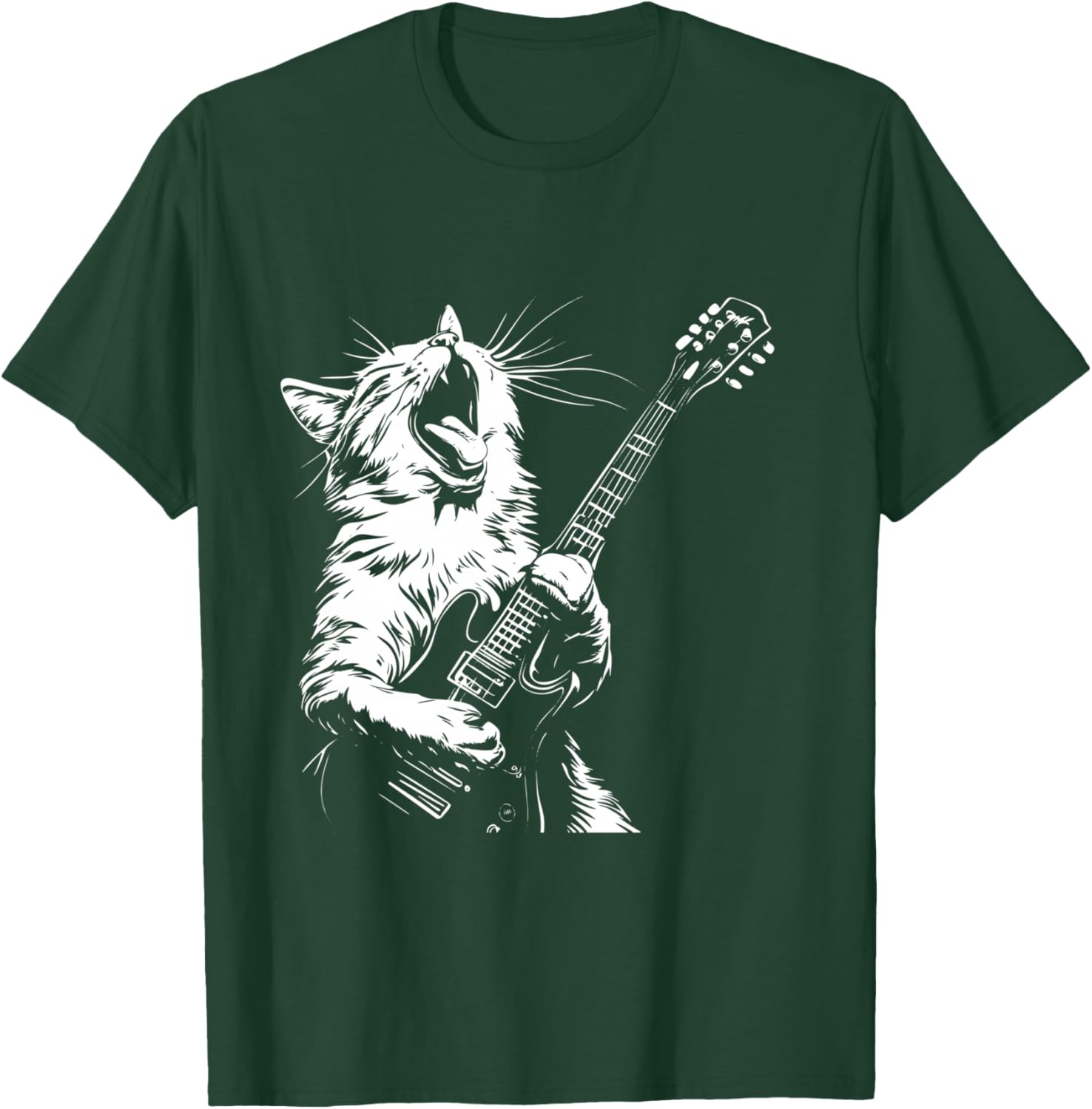 Funny Cat Playing Guitar T-Shirt - T-Shirt | Forest