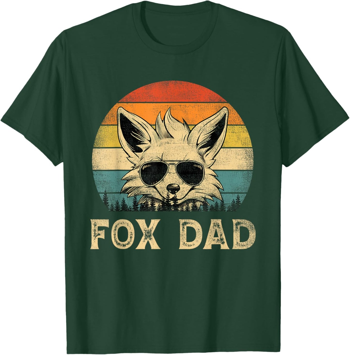 Vintage Fox Dad Fox Lovers Daddy Father's Day T-Shirt - T-Shirt | Forest