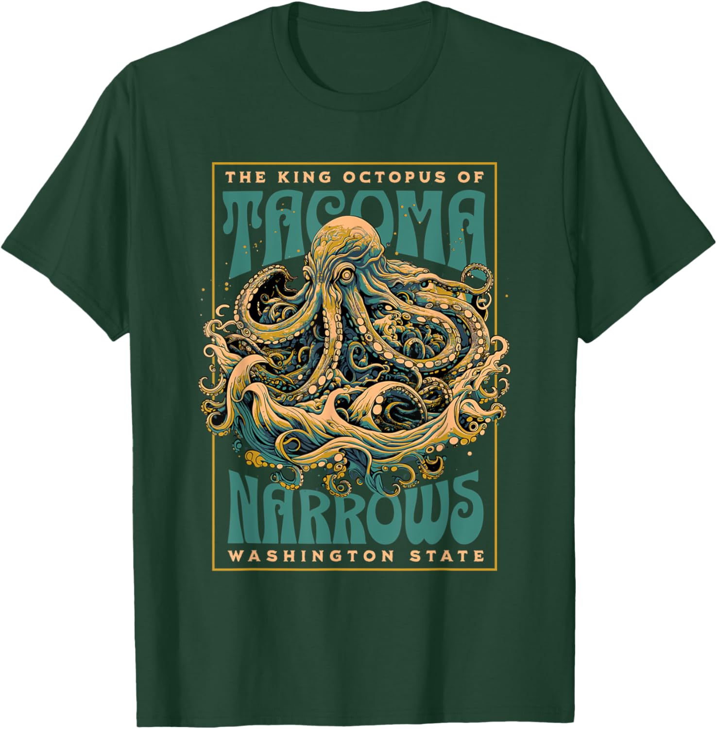 Tacoma Narrows Giant Octopus of Washington State Myth T-Shirt - T-Shirt | Forest