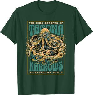 Tacoma Narrows Giant Octopus of Washington State Myth T-Shirt - T-Shirt | Forest