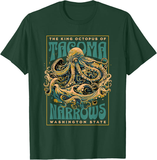 Tacoma Narrows Giant Octopus of Washington State Myth T-Shirt - T-Shirt | Forest