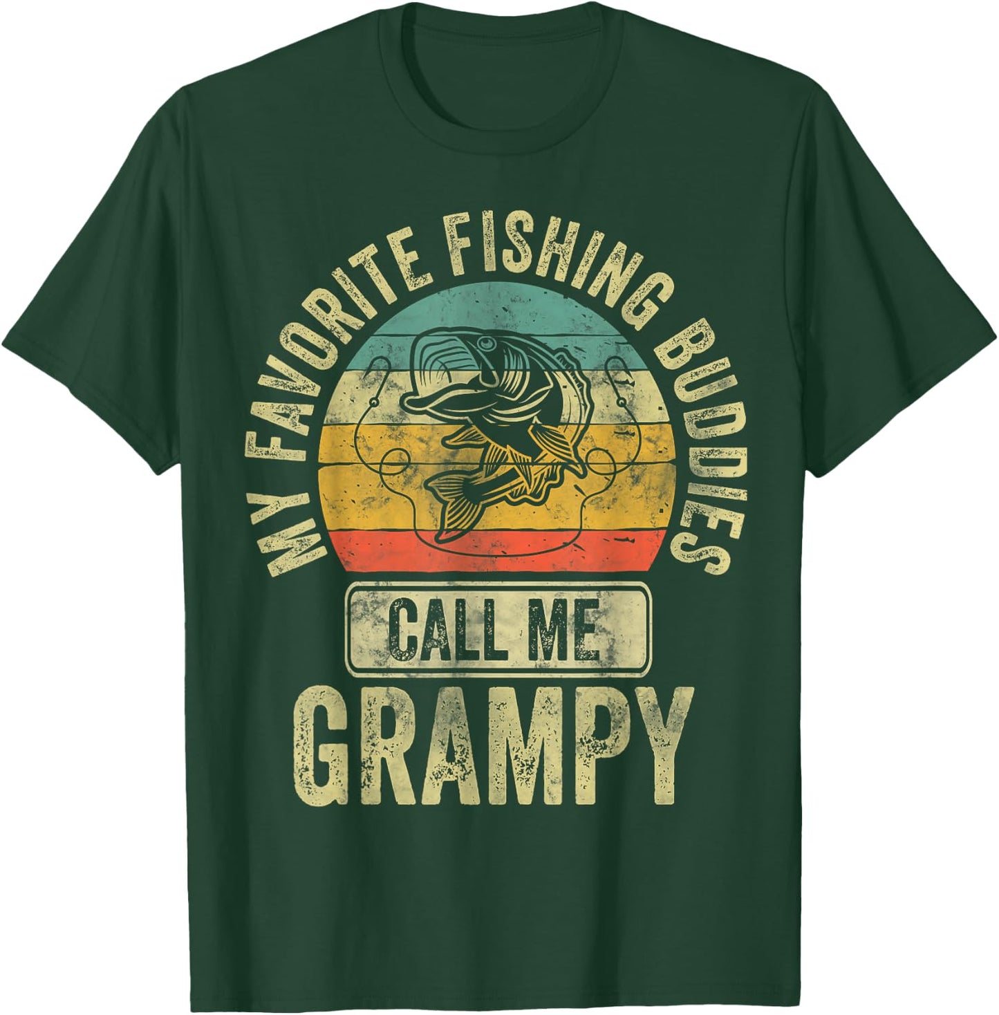 My Favorite Fishing Buddies Call Me Fisherman Grampy Shirt T-Shirt - T-Shirt | Forest
