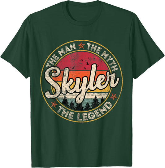 Skyler The Man The Myth The Legend Personalized Name T-Shirt - T-Shirt | Forest